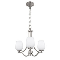 Luminosa Lighting Vintner 3 Light Multi Arm Chandelier Satin Nickel - thumbnail 1