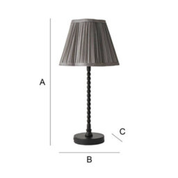 Valuelights Maeve Dark Grey Pleated Faux Silk Scallop Shade Black Bobbin Bobble Table Lamp - thumbnail 8