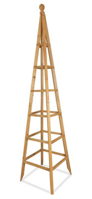 Woodside 1.9M Wooden Garden Obelisk Pyramid Plant Support Trellis Climbing Frame - image 1