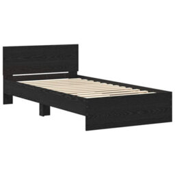 Walplus Bed Frame With Headboard Black Oak 100 X 200 Cm Engineered Wood - thumbnail 2