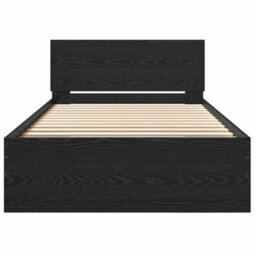 Walplus Bed Frame With Headboard Black Oak 100 X 200 Cm Engineered Wood - thumbnail 5