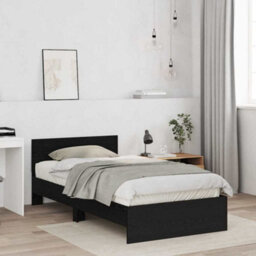 Walplus Bed Frame With Headboard Black Oak 100 X 200 Cm Engineered Wood - thumbnail 4