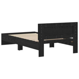 Walplus Bed Frame With Headboard Black Oak 100 X 200 Cm Engineered Wood - thumbnail 7