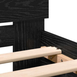 Walplus Bed Frame With Headboard Black Oak 100 X 200 Cm Engineered Wood - thumbnail 8