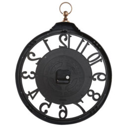 Wyld And Coco 52Cm Brown Retro Wall Clock With Glass Face And Arabic Numerals - thumbnail 3