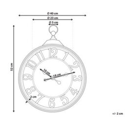 Wyld And Coco 52Cm Brown Retro Wall Clock With Glass Face And Arabic Numerals - thumbnail 4