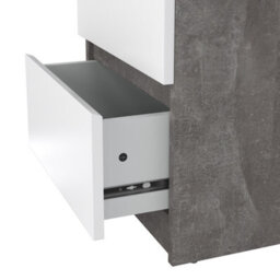 Furniture To Go Naia Bedside 2 Drawers In Concrete/white High Gloss (W) 40.4 X  (H) 49.5 X (D) 50Cm - thumbnail 7