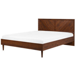 Beliani Bed With Led Mialet 180 X 200 Cm (Eu Super King) Dark Brown - thumbnail 5