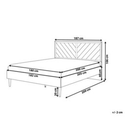 Beliani Bed With Led Mialet 180 X 200 Cm (Eu Super King) Dark Brown - thumbnail 3