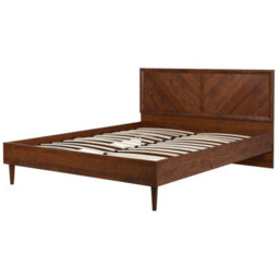 Beliani Bed With Led Mialet 180 X 200 Cm (Eu Super King) Dark Brown - thumbnail 7