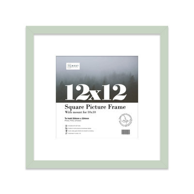 "12X12"" Mint Green Picture Frame - 12X12"" Square Frame With 10X10"" Mount For 12X12""/10X10"" Pictures Moderrn Style Thin Edge, 1 Pack" - image 1