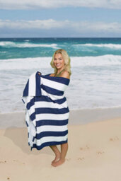 Gc Gaveno Cavailia 1Pk Beach Towel Cabana Stripe Sand Free 100X200 Navy - thumbnail 3