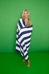 Gc Gaveno Cavailia 1Pk Beach Towel Cabana Stripe Sand Free 100X200 Navy