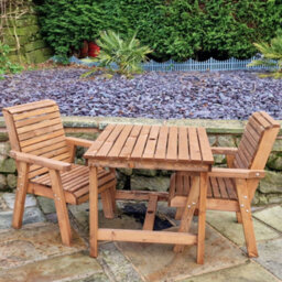 Churnet Valley Garden Furniture Ltd Valley 2 Seat Bistro Set 2Xc 99Cm Table - thumbnail 1