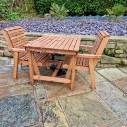 Churnet Valley Garden Furniture Ltd Valley 2 Seat Bistro Set 2Xc 99Cm Table - thumbnail 3