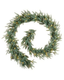 Werchristmas Pre-Lit Blue Mixed Pine Artificial Christmas Garland 9 Ft, 100 Warm White And Ice White Leds - thumbnail 1