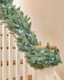 Werchristmas Pre-Lit Blue Mixed Pine Artificial Christmas Garland 9 Ft, 100 Warm White And Ice White Leds - thumbnail 4