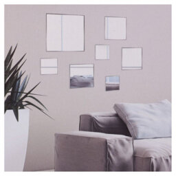 Urbn-Living Ashley 7Pc Square Shape Decorative Stick On Wall Mirror No Tools Glass Bathroom Bedroom Wedding Decor