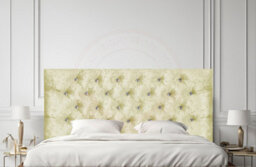 "COOL BED Cream Crushed Velvet 4Ft6 - Double 20"" Chesterfield Headboard" - thumbnail 1