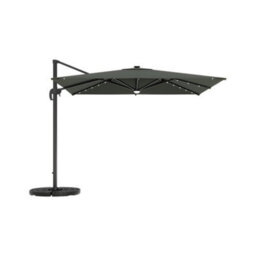 Breeins Dark Grey Tilt With Led Light Outdoor Garden Patio Umbrellas Parasol For Beach Backyard And Pool With Base - thumbnail 3