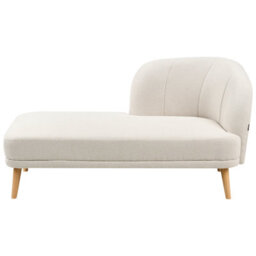 Beliani Right-Hand Chaise Longue Tanlay Fabric Light Beige