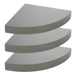 Urbn-Living Urbnliving Height 25Cm Set Of 3 Floating Grey Wooden Wall Mount Corner Shelves Mdf Shelf Display For Books And Storage - thumbnail 1