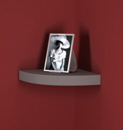 Urbn-Living Urbnliving Height 25Cm Set Of 3 Floating Grey Wooden Wall Mount Corner Shelves Mdf Shelf Display For Books And Storage - thumbnail 2