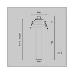 Luminosa Lighting Luminosa Focus T 20Cm Recessed Downlight Brass 3000K 460Lm - thumbnail 2