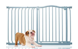 Bettacare Curved Top Dog Gate, 116Cm - 125Cm, Matt Grey, Pressure Fit Pet Gate For Dog And Puppy, Pet And Dog Barrier - thumbnail 1