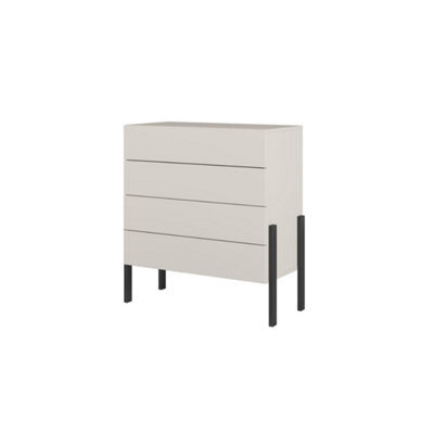 Arte Spacious Cashmere Chest Of Drawers 80Cm - Sleek Storage With Push-To-Open Design - image 1