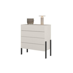 Arte Spacious Cashmere Chest Of Drawers 80Cm - Sleek Storage With Push-To-Open Design - thumbnail 3