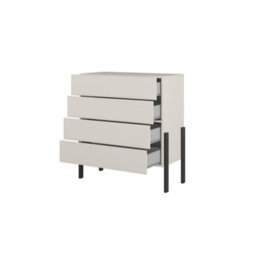 Arte Spacious Cashmere Chest Of Drawers 80Cm - Sleek Storage With Push-To-Open Design - thumbnail 2