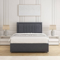 Bsspoke Canes Divan Bed Set Steel Plush Velvet With 24Inch Panel Headboard 2 Drawers Same Side & Mattress 3Ft 4Ft 4Ft6 5Ft 6Ft - thumbnail 2
