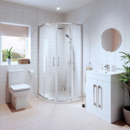Affine Bathroom Suite Quadrant Shower Enclosure Vanity Unit Basin Sink Toilet Wc 900mm - thumbnail 1