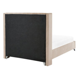 Beliani Bed Velvet Lubbon 140 X 200 Cm (Eu Double) Beige - thumbnail 5