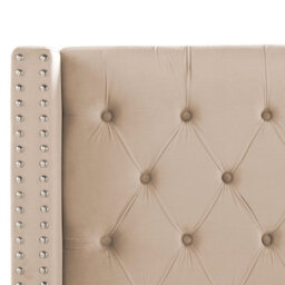 Beliani Bed Velvet Lubbon 140 X 200 Cm (Eu Double) Beige - thumbnail 9