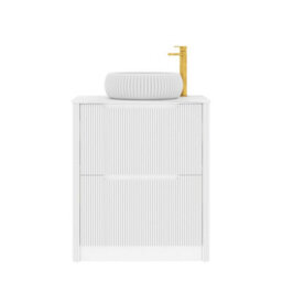 Royal Bathrooms Avenza 800mm Matt White Floor Standing Countertop Bathroom Vanity Unit 2 Drawer With Milan Basin - thumbnail 6