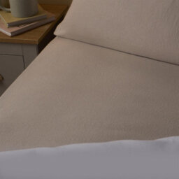 Ohs Essential Brushed Cotton Soft Fitted Bed Sheet, Stone - King - thumbnail 2