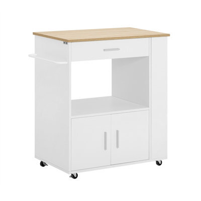 Sobuy Fkw113-Nw, Kitchen Trolley Cart Storage Trolley Serving Trolley Microwave Cabinet,w75Xd46Xh88 - image 1