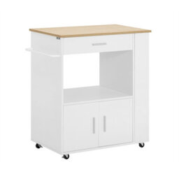 Sobuy Fkw113-Nw, Kitchen Trolley Cart Storage Trolley Serving Trolley Microwave Cabinet,w75Xd46Xh88 - thumbnail 1