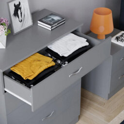 Interior Emporium Chester 5-Drawer Chest - Classic Bedroom Storage Unit - Pre-Assembled (Grey) - thumbnail 3