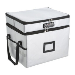 Living And Home 2 Layers Grey Fireproof File Box With Combination Lock - thumbnail 5