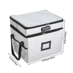 Living And Home 2 Layers Grey Fireproof File Box With Combination Lock - thumbnail 7
