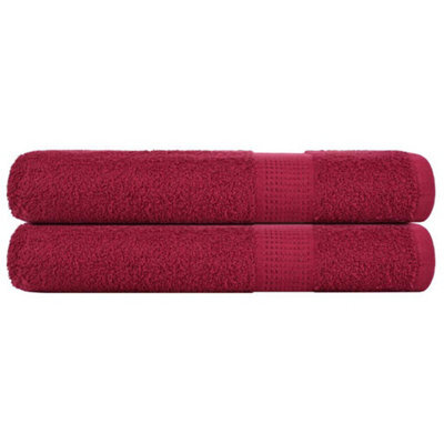 Berkfield Sauna Towels 2 Pcs Bordeaux 80X200 Cm 360 Gsm 100% Cotton - image 1