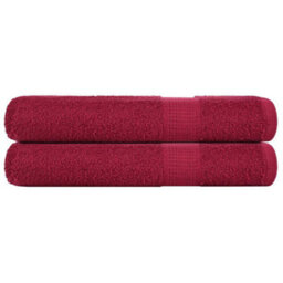 Berkfield Sauna Towels 2 Pcs Bordeaux 80X200 Cm 360 Gsm 100% Cotton - thumbnail 1