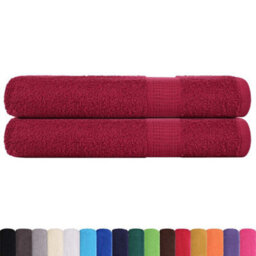 Berkfield Sauna Towels 2 Pcs Bordeaux 80X200 Cm 360 Gsm 100% Cotton - thumbnail 2