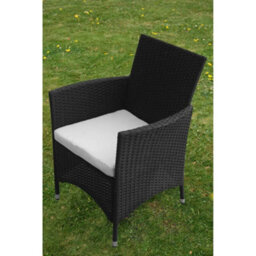Walplus 5 Piece Outdoor Dining Set With Cushions Poly Rattan Black - thumbnail 6