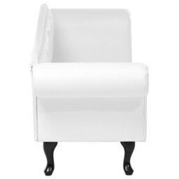Beliani Right-Hand Chaise Longue Lattes Faux Leather White - thumbnail 8