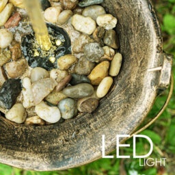 Geezy Solar Water Fountain Led Tap Bucket Solar Water Feature Home Garden Decoration - thumbnail 3