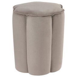 Beliani Pouffe Tappen Velvet Taupe 39 Cm 39 Cm 45 Cm